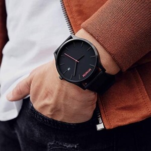 MVMTH Classical Leather Watch In Black (Digital)